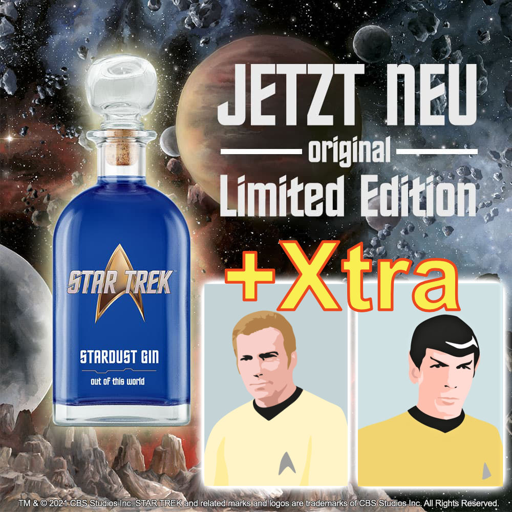 V-Sinne STAR TREK Stardust Gin 40 % vol. 500 ml +Xtra Gadget – wolkenlos  und heiter