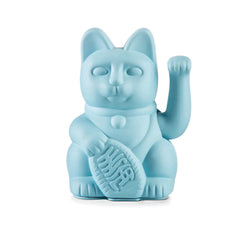 Lucky Cat Light Blue - Winkekatze "Zärtlichkeit" 15 cm