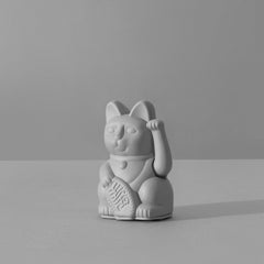 Lucky Cat mini Grey - Winkekatze "Stabilität und Sicherheit" 10 cm