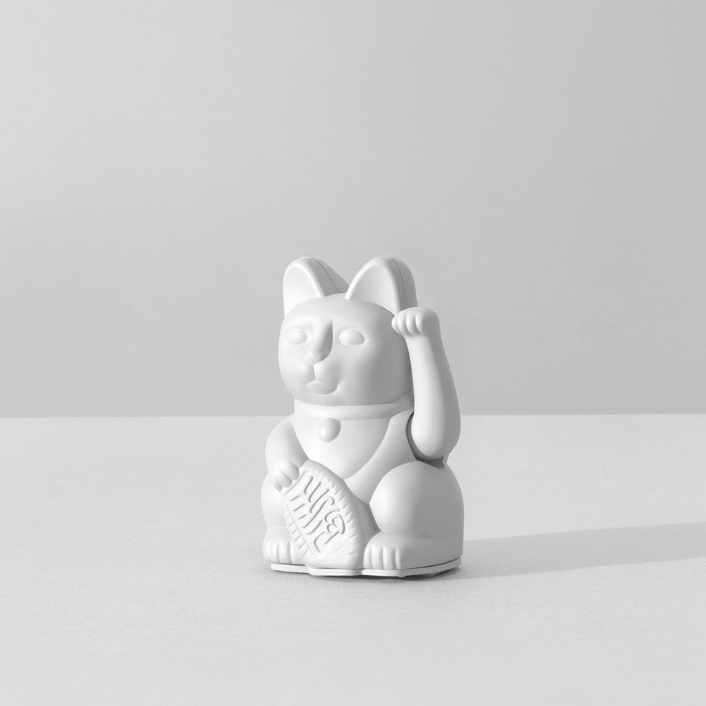Lucky Cat mini White - Winkekatze "Frieden" 10 cm
