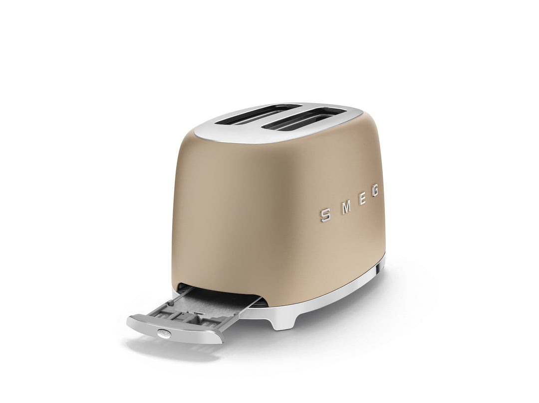 SMEG 2-Schlitz Toaster Kompakt Champagnermatt