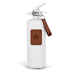 Nordic Flame Feuerlöscher 2 kg Weiß -  Dunkelbraunes Leder