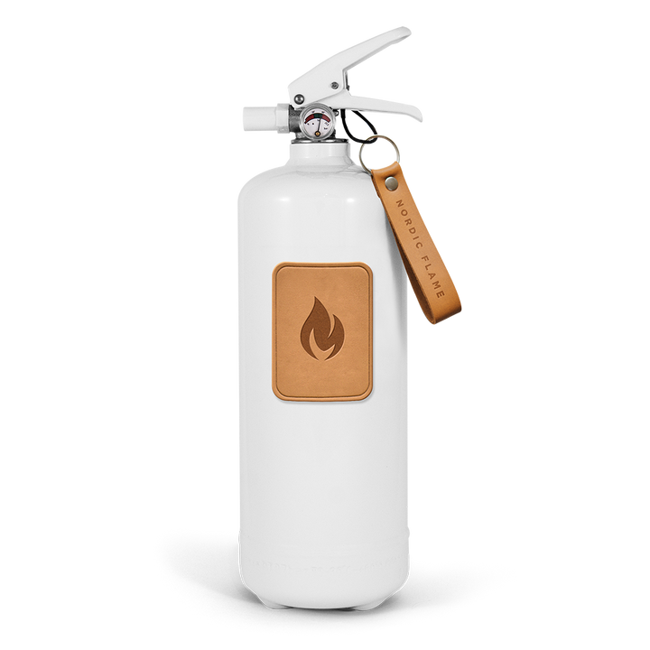 Nordic Flame Feuerlöscher 2 kg Weiß -  Hellbraunes Leder