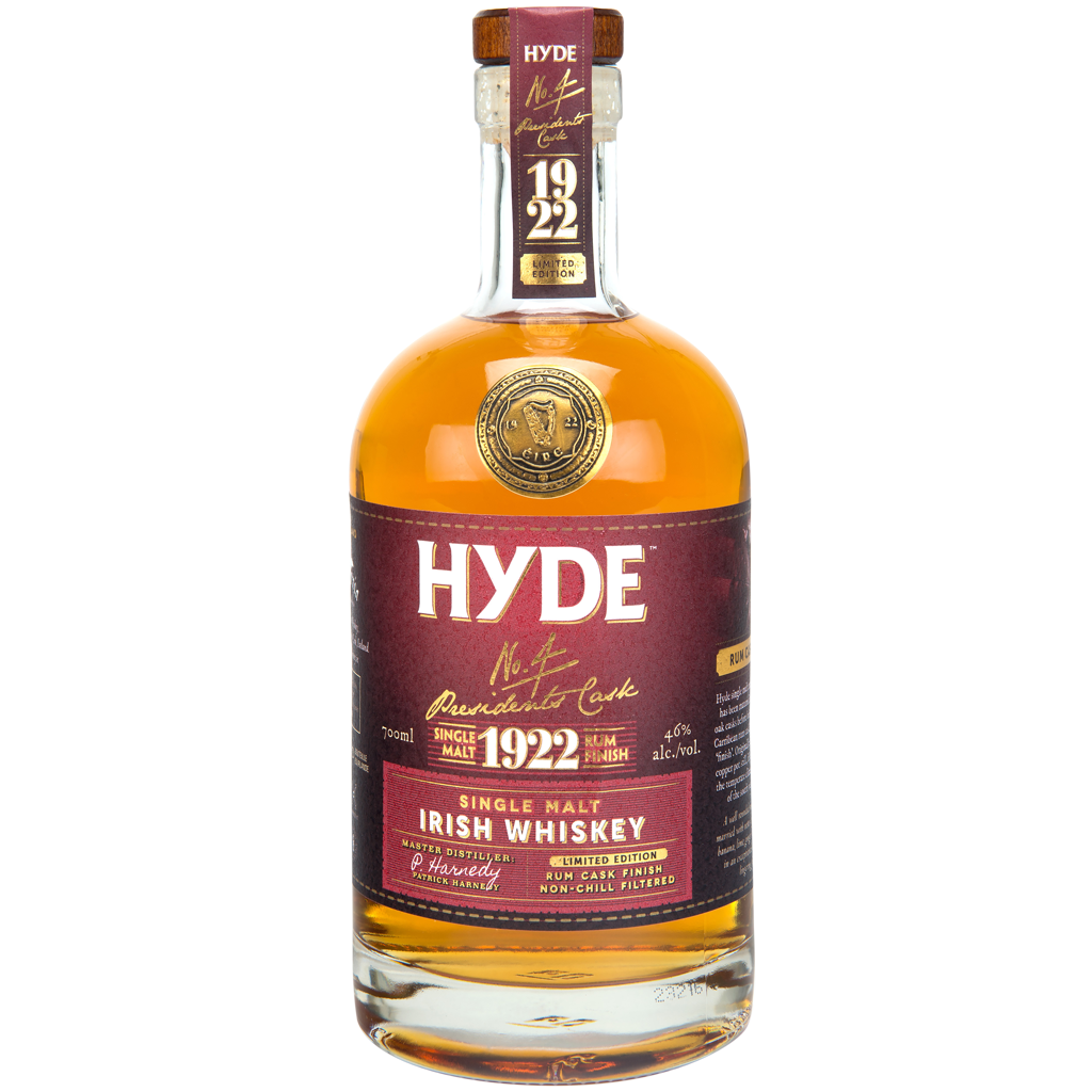 wolkenlosundheiter-HYDE No.4 PRESIDENT'S CASK 1922 Single Malt Irish Whiskey Rum Finish 46 % vol. 700 ml  ‎HIBERNIA DISTILLERS LTD   