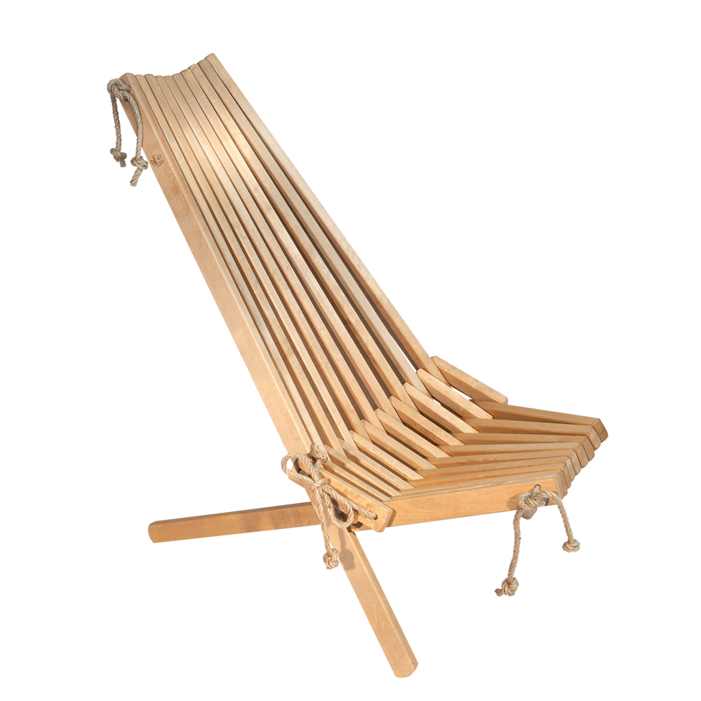 EcoFurn Liegestuhl EcoChair – BIRKE braun geölt