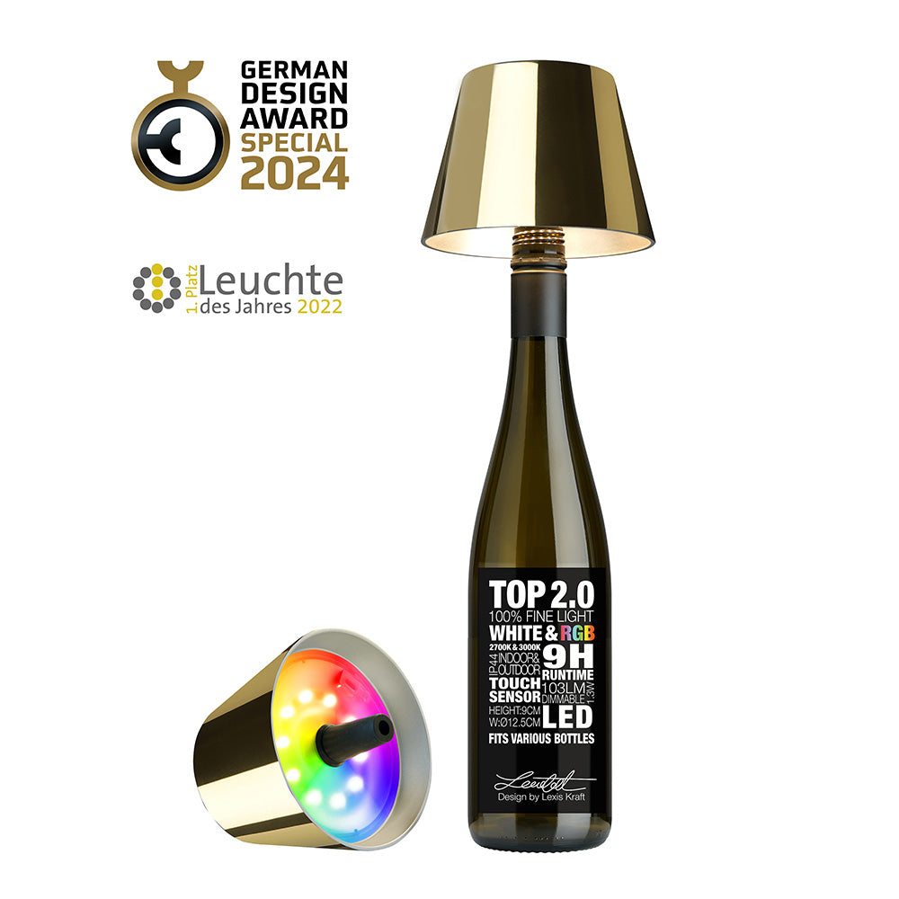 Sompex Top 2.0 Gold LED Flaschenleuchte