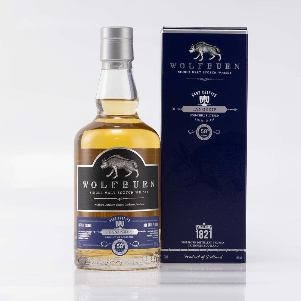 wolkenlosundheiter-Wolfburn LANGSKIP Single Malt Scotch Whisky 58 % vol. 700 ml  Wolfburn Distillery   