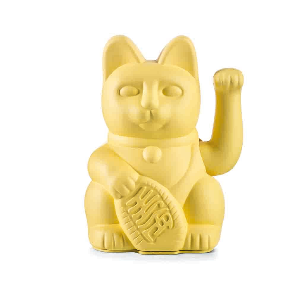 Lucky Cat Yellow - Winkekatze gelb "Wohlstand & doppeltes Glück" 30 cm XL