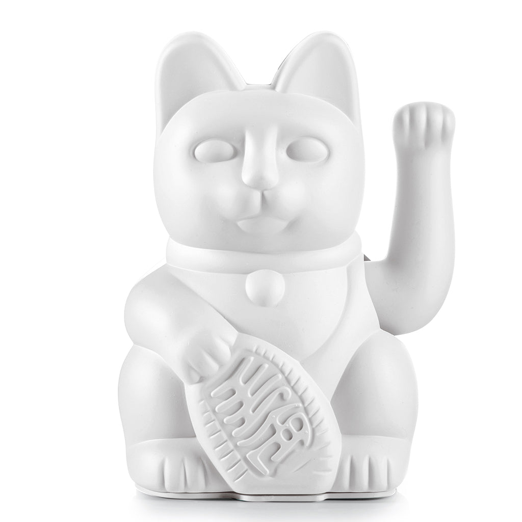 Lucky Cat White - Winkekatze "Frieden und Reflexion" 15 cm