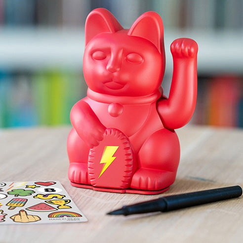 Lucky Cat Iconic Red - Winkekatze DIY Sticker-Set 13 cm