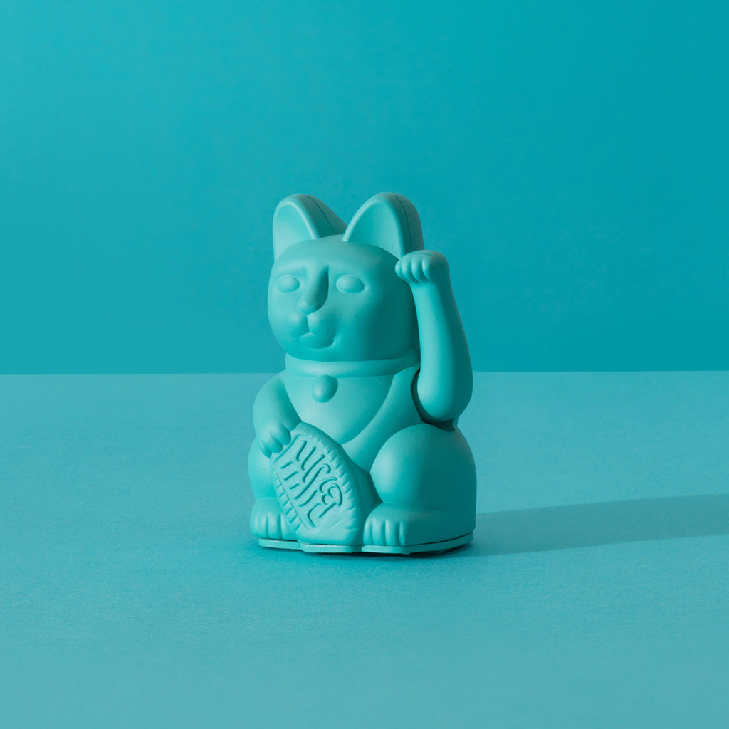 Lucky Cat mini Turquoise - Winkekatze "Freundschaft" 10 cm