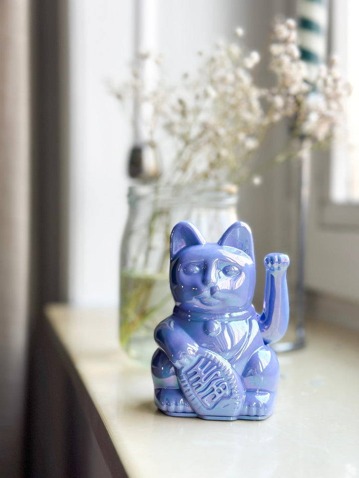 wolkenlosundheiter-Winkekatze “Gelassenheit” - Lucky Cat mini Shiny Bubble Blue 10 cm Donkey Products GmbH & Co. KG