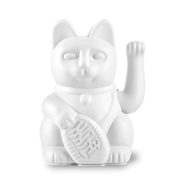 Lucky Cat White - Winkekatze "Frieden und Reflexion" 15 cm