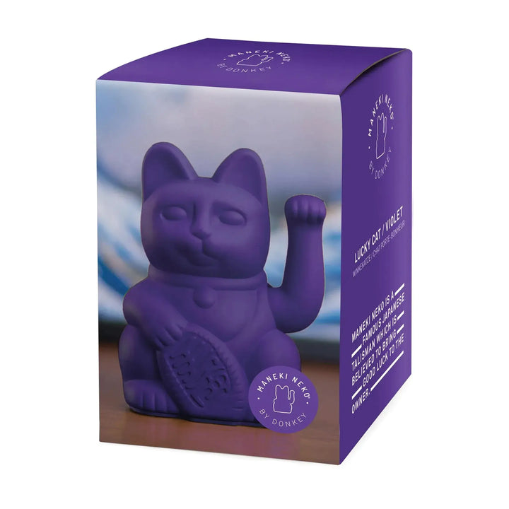 Lucky Cat Violet - Winkekatze "Entspannung und Selbstvertrauen" 15 cm