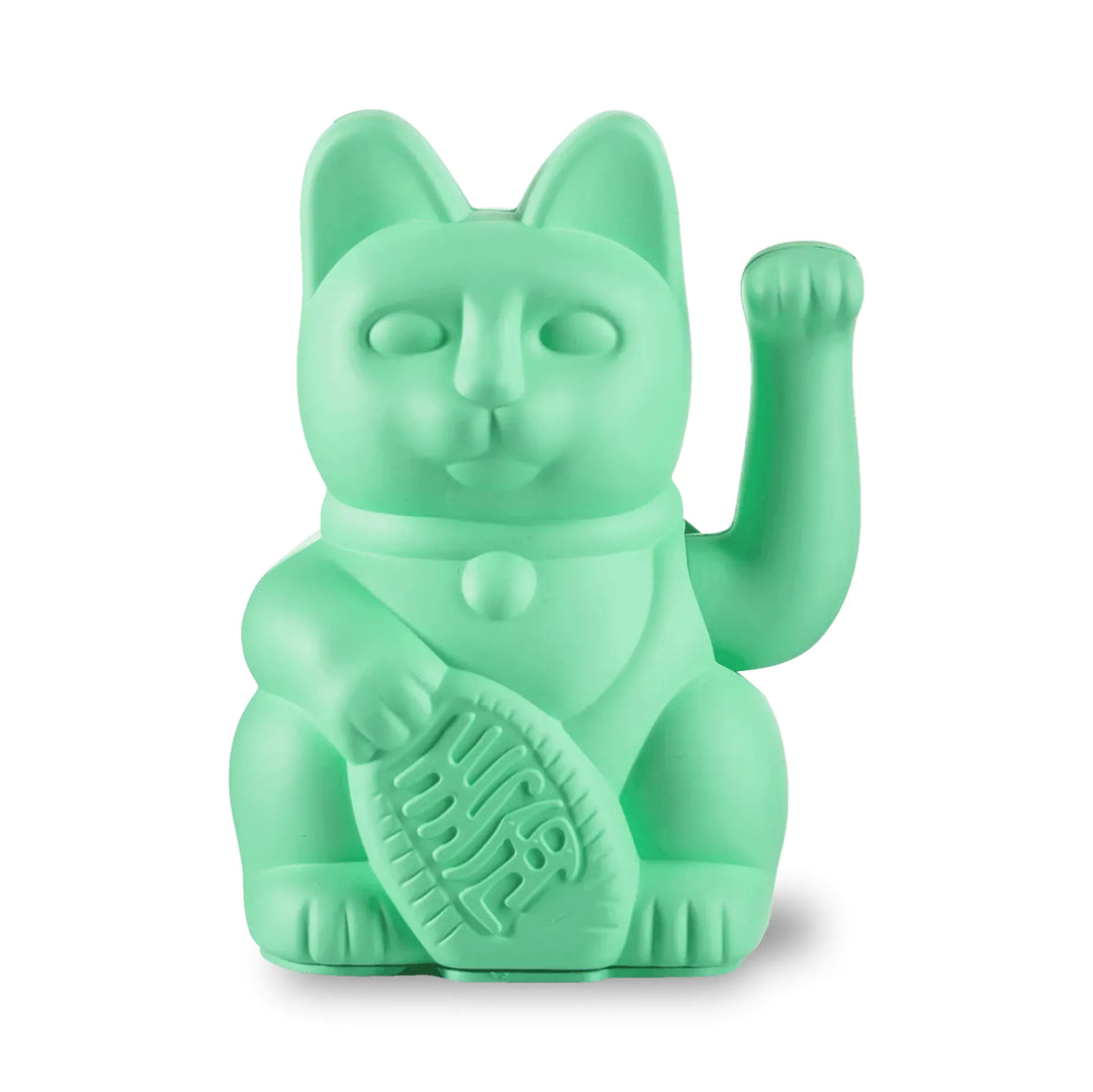 Lucky Cat Mint Green - Winkekatze "Gesundheit" 15 cm