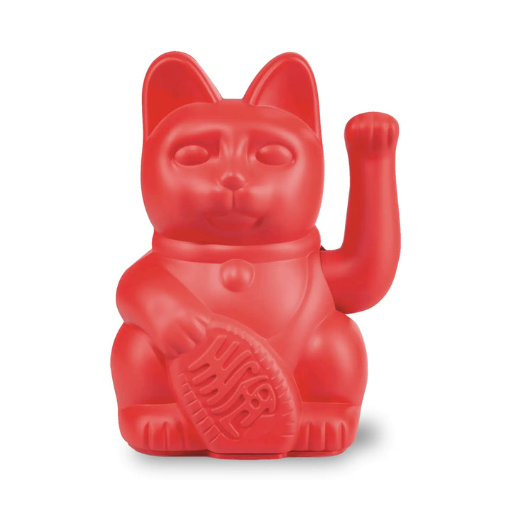 Lucky Cat Red - Winkekatze "Mut und Kraft" 15 cm