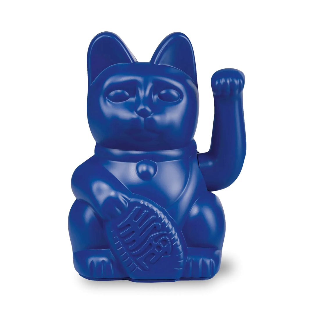 Lucky Cat Dark Blue - Winkekatze "Ehrlichkeit und Verlässlichkeit" 15 cm