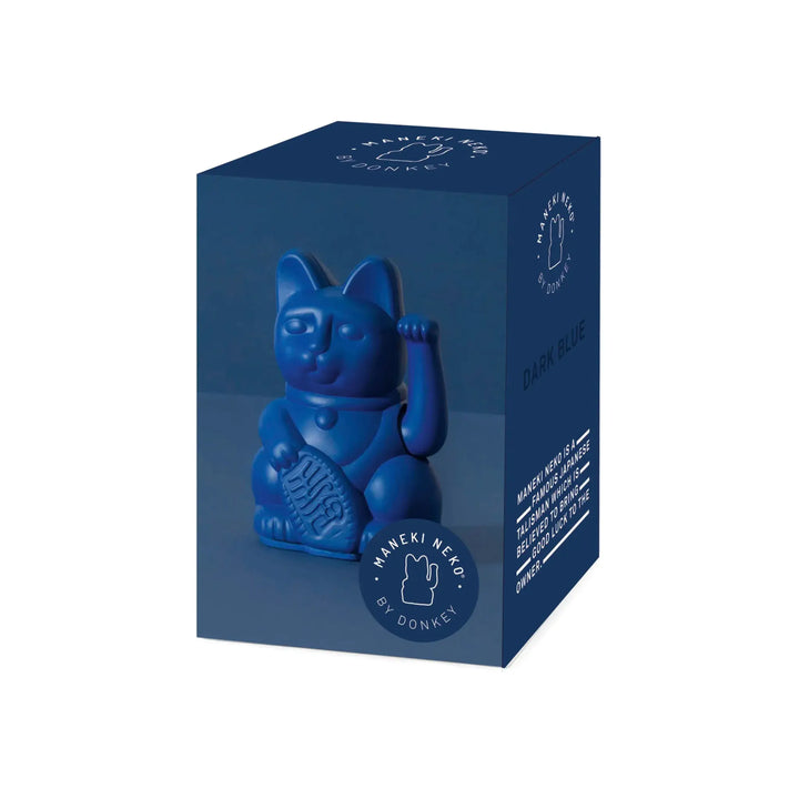 Lucky Cat mini Dark Blue - Winkekatze "Ehrlichkeit und Verlässlichkeit" 10 cm