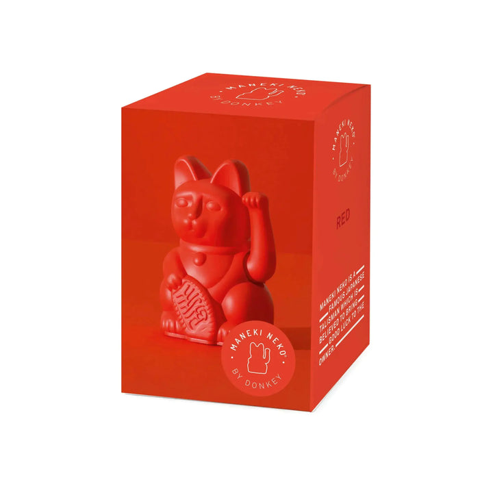 Lucky Cat mini Red - Winkekatze "Mut und Kraft" 10 cm