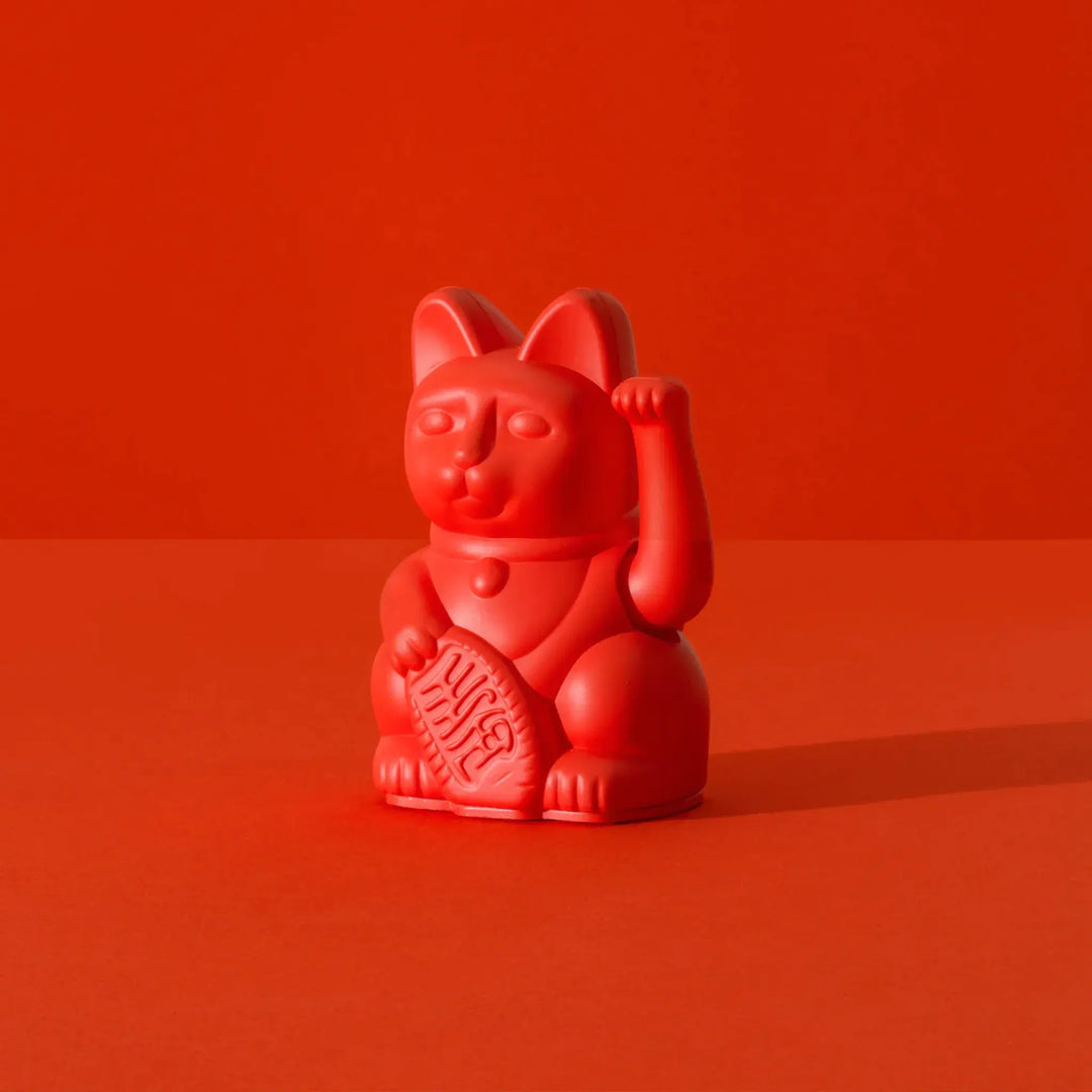 Lucky Cat mini Red - Winkekatze "Mut und Kraft" 10 cm