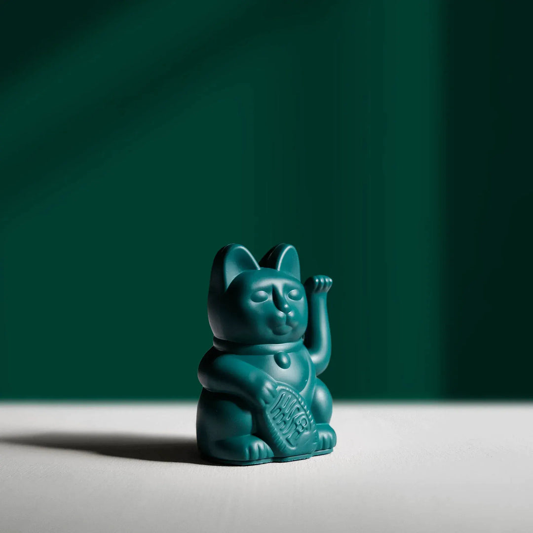 Lucky Cat mini Green - Winkekatze "Familie" 10 cm