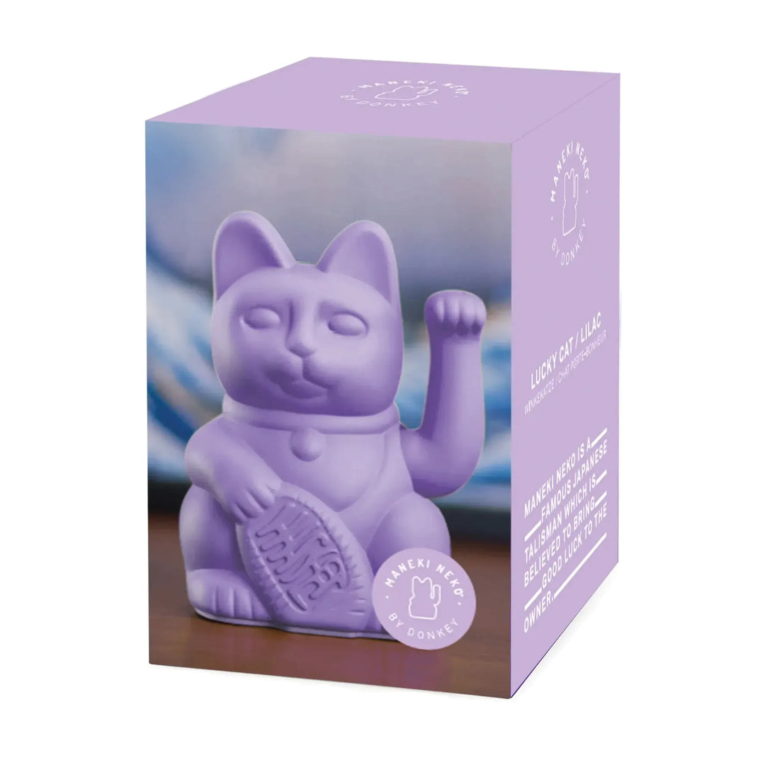 Lucky Cat Lilac - Winkekatze "Optimismus und Zuversicht" 15 cm