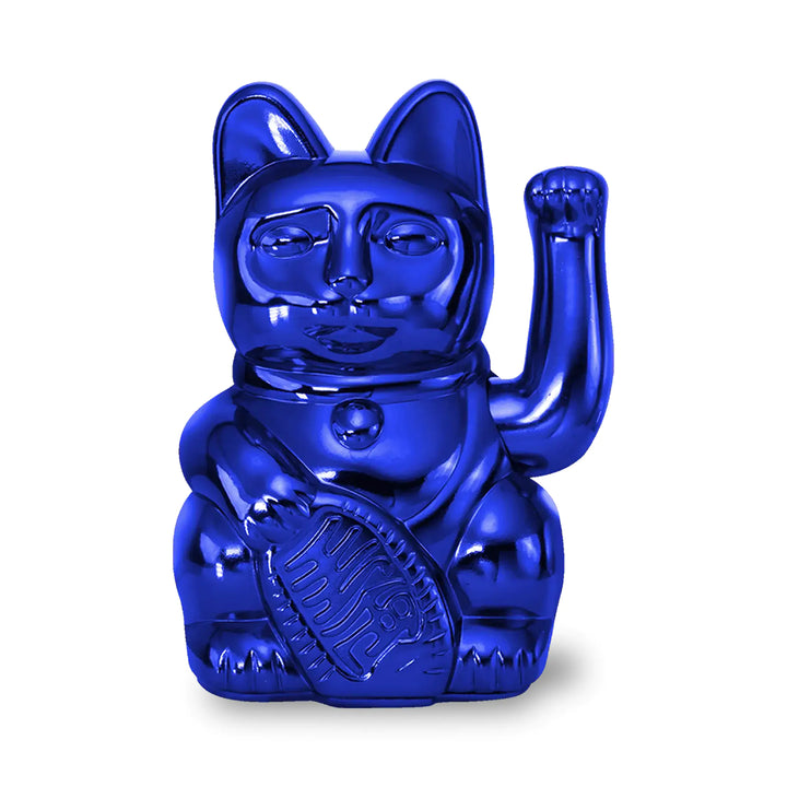 Lucky Cat Cosmic Shiny Blue - Winkekatze "Edition Earth" 15 cm