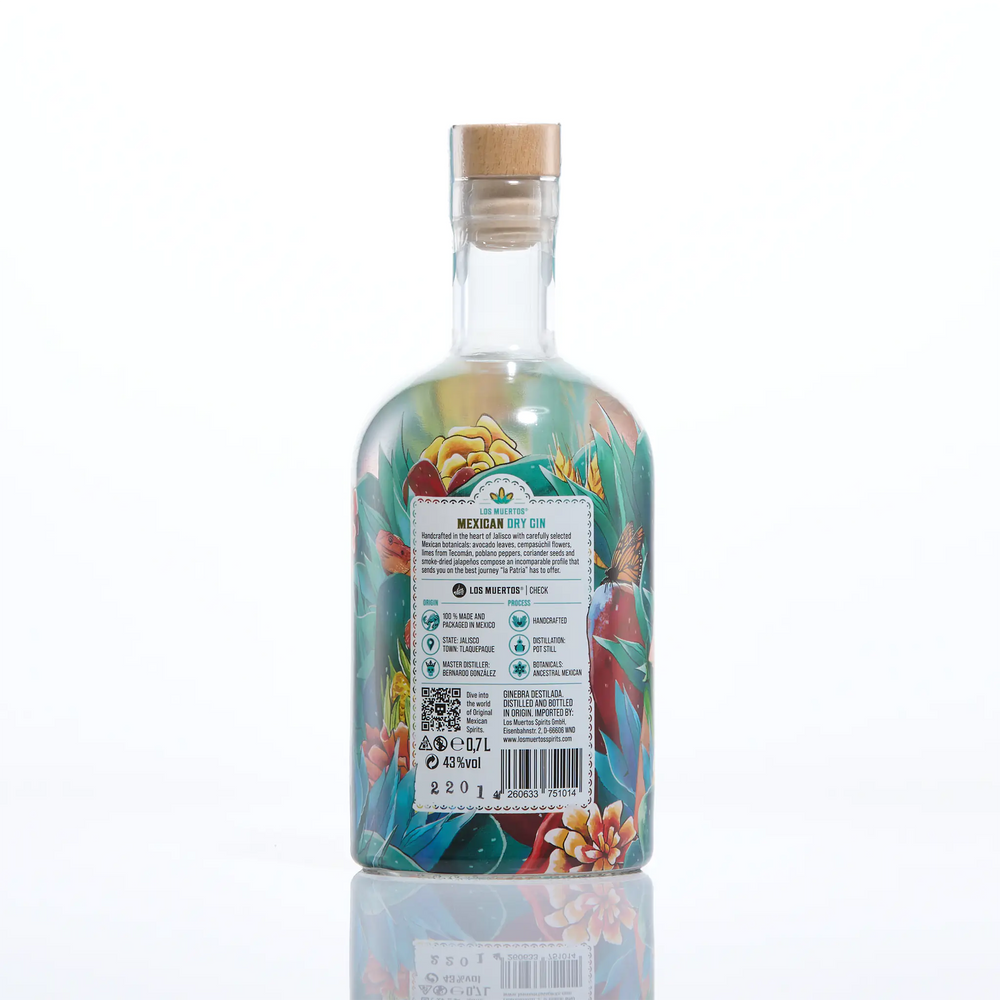 wolkenlosundheiter-Los Muertos Mexican Dry Gin 43 % vol. 700 ml  Los Muertos Spirits GmbH   