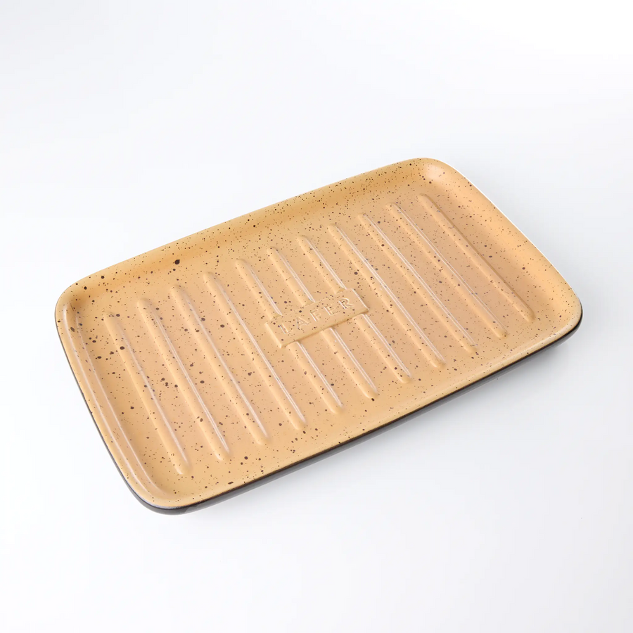 wolkenlosundheiter-Römertopf Plancha Ton-Grillplatte "Rillen" Rechteckig 34 x 21,5 cm  Römertopf   