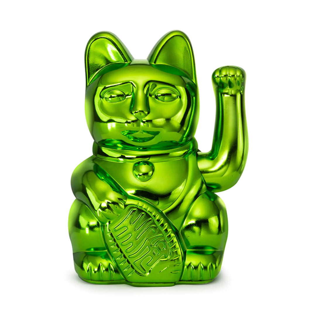 Lucky Cat Shiny Green - Winkekatze "Besinnlichkeit" 15 cm