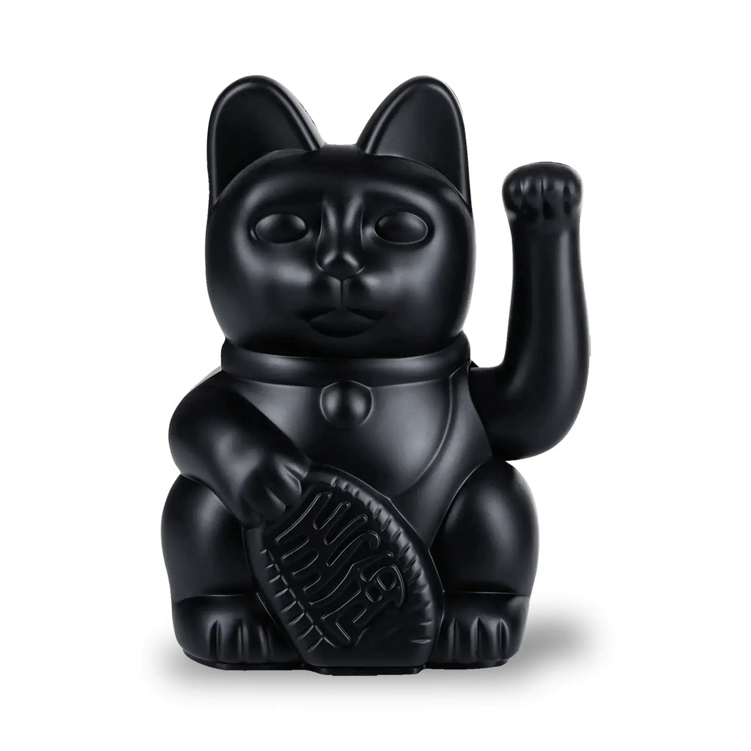 Lucky Cat Black - Winkekatze "Eleganz" 15 cm